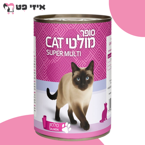 שימור מולטיקט סופר פטה סלמון לחתול 400 גרם MULTI CAT