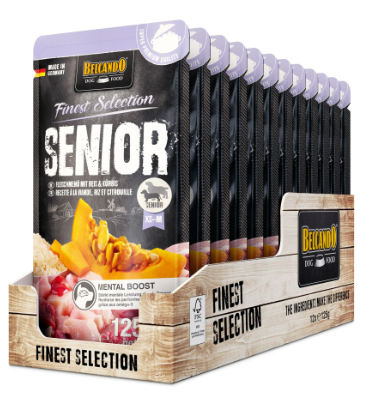 Finest Selection - פאוץ' מחית סניור לכלבים 125 גרם מבצע 10% הנחה בקניית 10 יח 