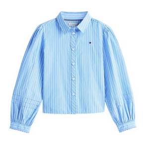 חולצה TOMMY HILFIGER מידות 2-16 לילדים בגוון תכלת עם פסים