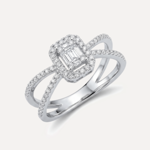 טבעת כפולה משובצת זירקונים