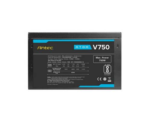 ספק כוח ANTEC ATOM V750 Active PFC 120MM silent fan non-mudu - תמונה 6