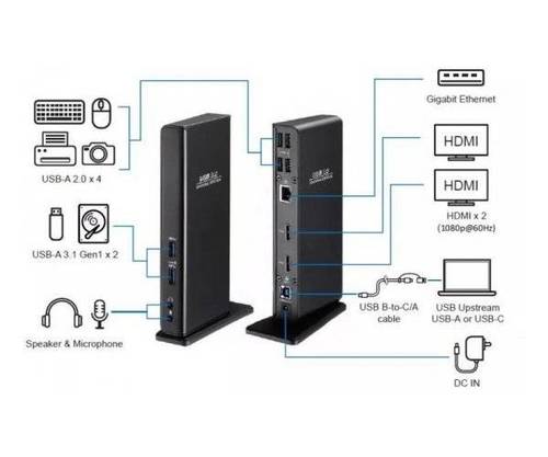 Gold Touch תחנת עגינה Gold Touch Dual Hdmi 4Xusb2.0 2XUSB3.1 SPK/Mic La