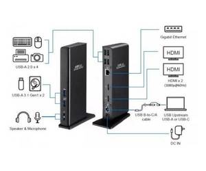 תחנת עגינה | Gold Touch Dual | Hdmi 4Xusb2.0 2XUSB3.1 SPK/Mic Lan