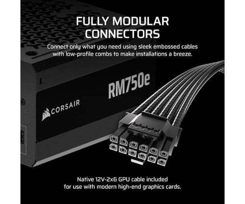 CORSAIR ספק Corsair RM750e 80Plus Gold Fully-Modular ATX3.1 - תמונה נוספת