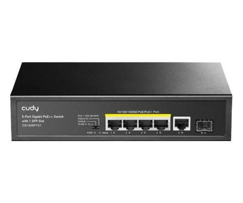 מתג לא מנוהל CUDY GS1005PTS1 5PORT 1GB POE 1XSFP total 120W - מבט קרוב