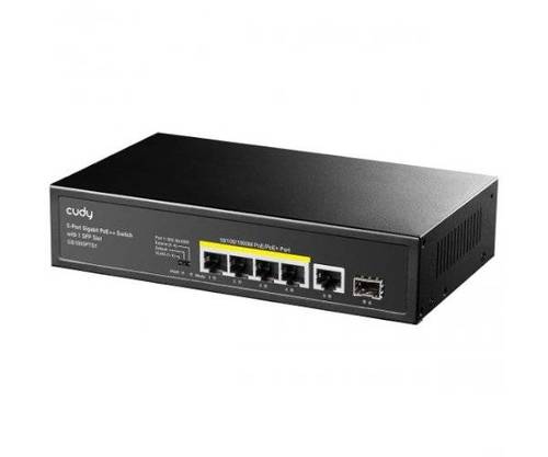 מתג לא מנוהל CUDY GS1005PTS1 5PORT 1GB POE 1XSFP total 120W - זווית נוספת