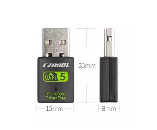 EZCool מתאם רשת אלחטית EZcool 600Mbps Dual Band USB WIFI Adapter -B
