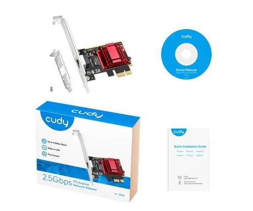 כ.רשת פנימי לנייח Cudy PE25 2.5Gbits PCI-E Nework Adapter LP - תמונה נוספת