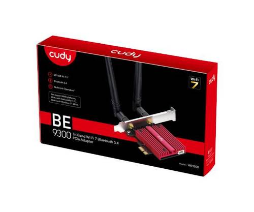 כרטיס רשת CUDY WE9300 PCIE WIFI7 BT5.4 6GHz UP TO 5760 Mbps - מבט קרוב