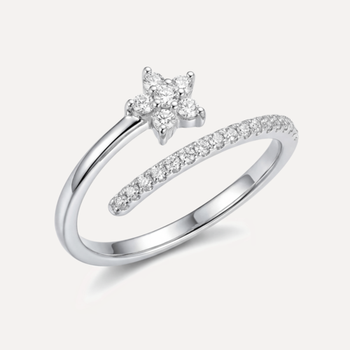 טבעת כוכב משובץ פתוח