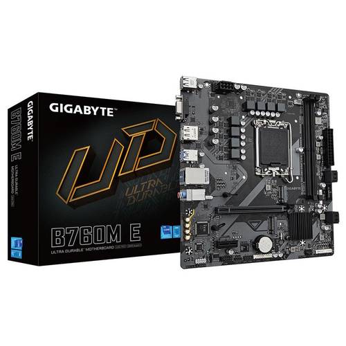 Gigabyte לוח אם GIGABYTE B760M E DDR5 DP HDMI VGA 1GbE lan LGA1700 ₪5