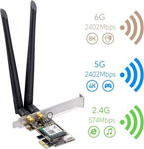 כ.רשת אלחוטי | Cudy WE3000 AX200 | WIFI 6 | Bluetooth 5.2 PCI-E