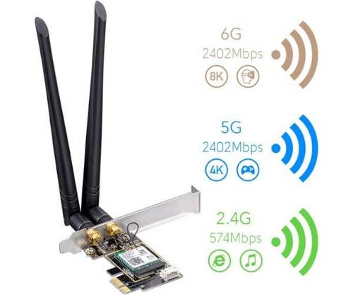 רשת אלחוטי Cudy WE3000 AX200 WIFI 6 Bluetooth 5.2 PCI-E - ₪1 - תמונה 6