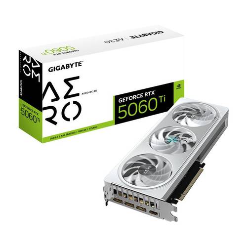 Gigabyte כרטיס מסך Gigabyte GeForce RTX 5060 Ti AERO OC 8GB White - ₪