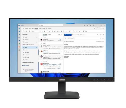 מסך ThinkVision S24-4e 4ms 100Hz FHD IPS 23.8 HDMI VGA Black