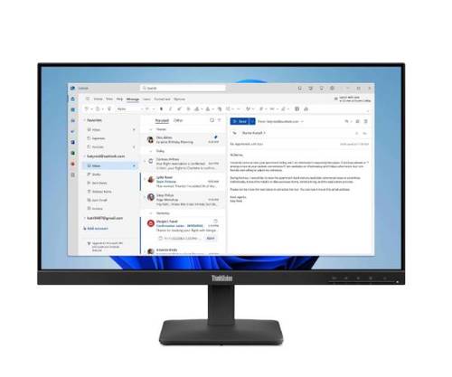 מסך ThinkVision S24-4e 4ms 100Hz FHD IPS 23.8 HDMI VGA Black - תמונה נוספת