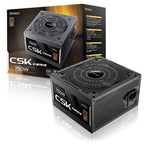 Antec ספק כוח Antec CSK 750DC 750W ATX Non-Modular PSU 80 pl - זווית נוספת