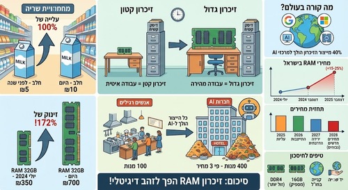 מחיר הזיכרון RAM זינק ב-172%