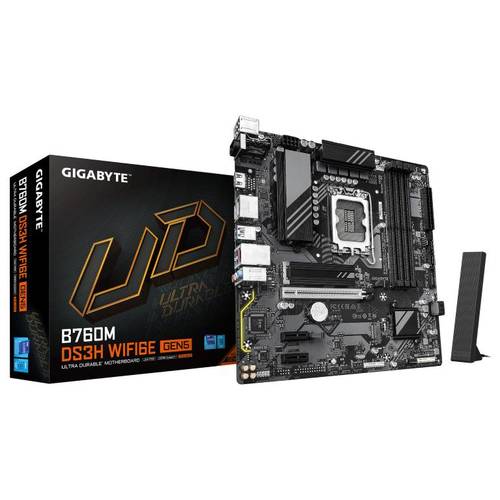 Gigabyte לוח אם Gigabyte B760M DS3H WF6E GEN5 Micro-Atx DDR5 - ₪737.0