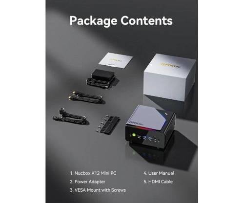 מחשב נייח קטן GMKtec K12 Plus AMD R7 H255 32GB DDR5 1TB WIN1 - תמונה 5