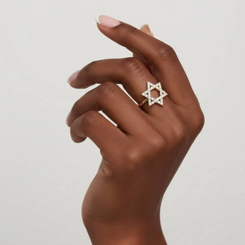טבעת מגן דוד זהב 14K