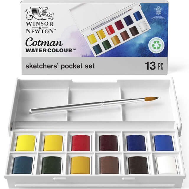 סט 12 קוביות ומכחול Cotman Sketchers’ pocket