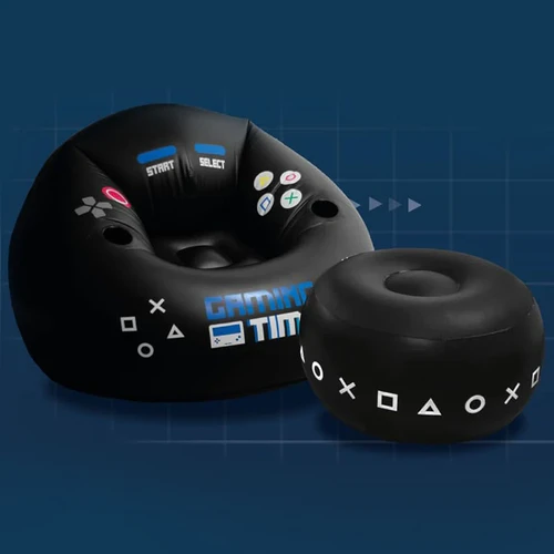 כיסא גיימינג מתנפח לילדים כולל הדום ומחזיקי כוסות