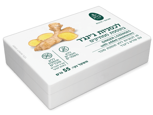 לכסניות ללעיסה ג'ינג'ר ברא צמחים 40 לכסניות - Bara Ginger Lozenges