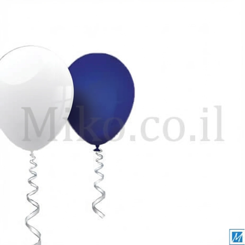 בלון כחול לבן - 8 בלונים במארז