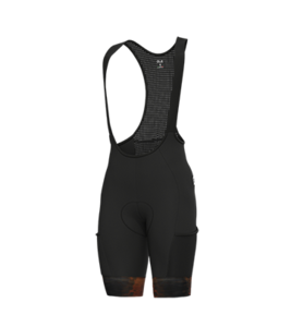 ביב רכיבה קצר לאופניים ALE GRAVEL BIBSHORT שחור-חום  אלסטי טכני ומנדף מאוד 