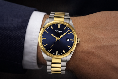 שעון Tissot PR100 דגם T150.410.22.041.00 דו-גוני לוח כחול