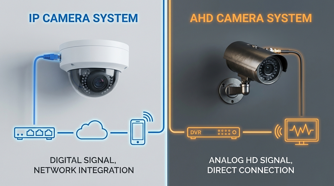 מצלמת אבטחה IP vs AHD - איזו טכנולוגיה עדיפה לבית שלכם?