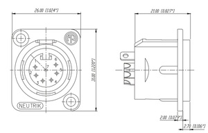 NC7MD-L-1 זכר לפאנל  XLR Neutrik