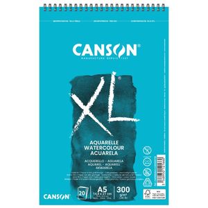 בלוק 20 דף XL A5 אקוורל ספירלה 300 גר CANSON