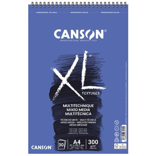 בלוק מיקס מדיה 30 דף 300 גר CANSON XL A4  
