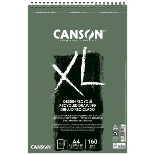 בלוק רישום 160 גר 50 דף Canson Recycled Drawing XL A4