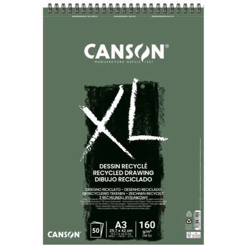 בלוק רישום 160 גר 50 דף Canson Recycled Drawing XL A3