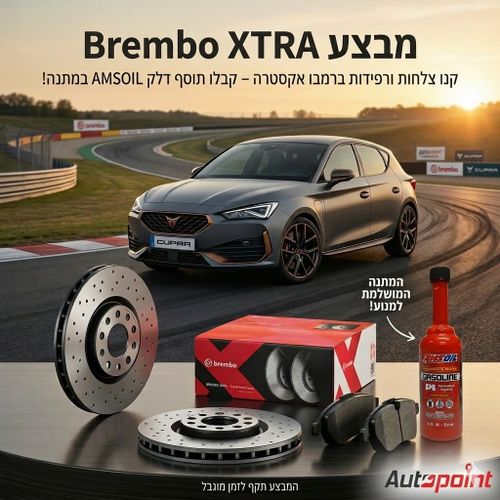 סט צלחות ורפידות בלם אח' לאון FR אוקטביה VRS Q3 מחורר