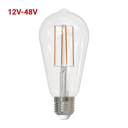 אגס לד שקוף דמוי פחם 5W מתח נמוך 12-48V יורולוקס 