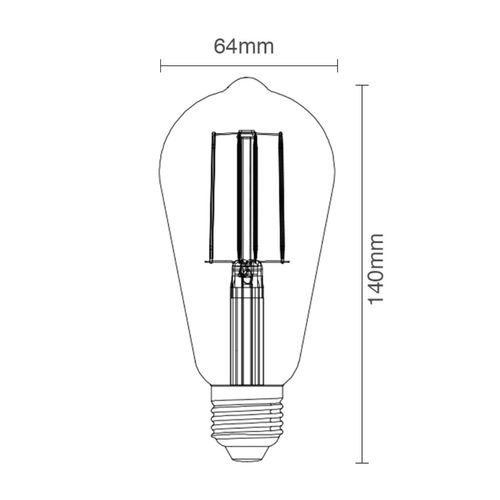 אגס לד שקוף דמוי פחם 5W מתח נמוך 12-48V יורולוקס 