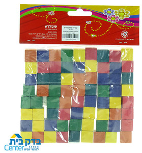קוביות עץ צבעוני