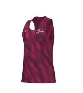 גופיית ריצה לנשים ALE RUNNING LADY MESH TANK  בורדו אריג דקיק ומחורר מנדף ואוורירי מאוד