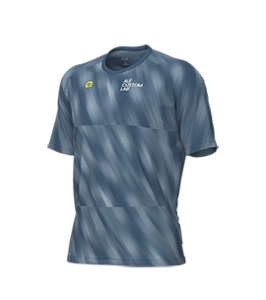 חולצת ריצה גברים ALE RUNNING LIGHT JERSEY  אפור-פטרול אריג דקיק  מנדף ואוורירי מאוד