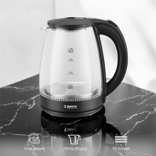 קומקום חשמלי זכוכית Benaton BT-8045