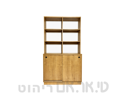 כוננית משולבת מדפים ודלתות הזזה