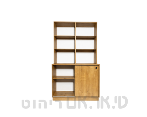 כוננית משולבת מדפים ודלתות הזזה