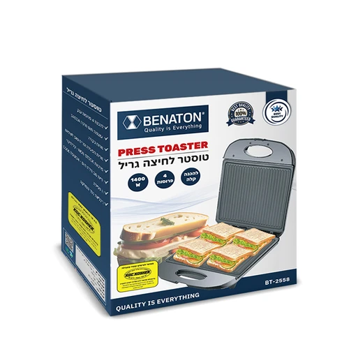 טוסטר לחיצה 4 פרוסות Benaton BT-2558