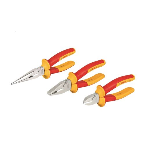 סט 3 פליירים מבודדים לחשמלאים Bosch Professional VDE 1000V