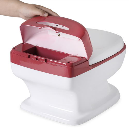 סיר גמילה בצורת אסלה עם קולות הורדת מים Train it! Mini Potty - אדום/לבן