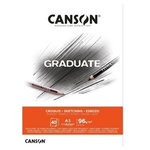 בלוק 40 דף לרישום 96 גר Canson Graduate Sketching A5 